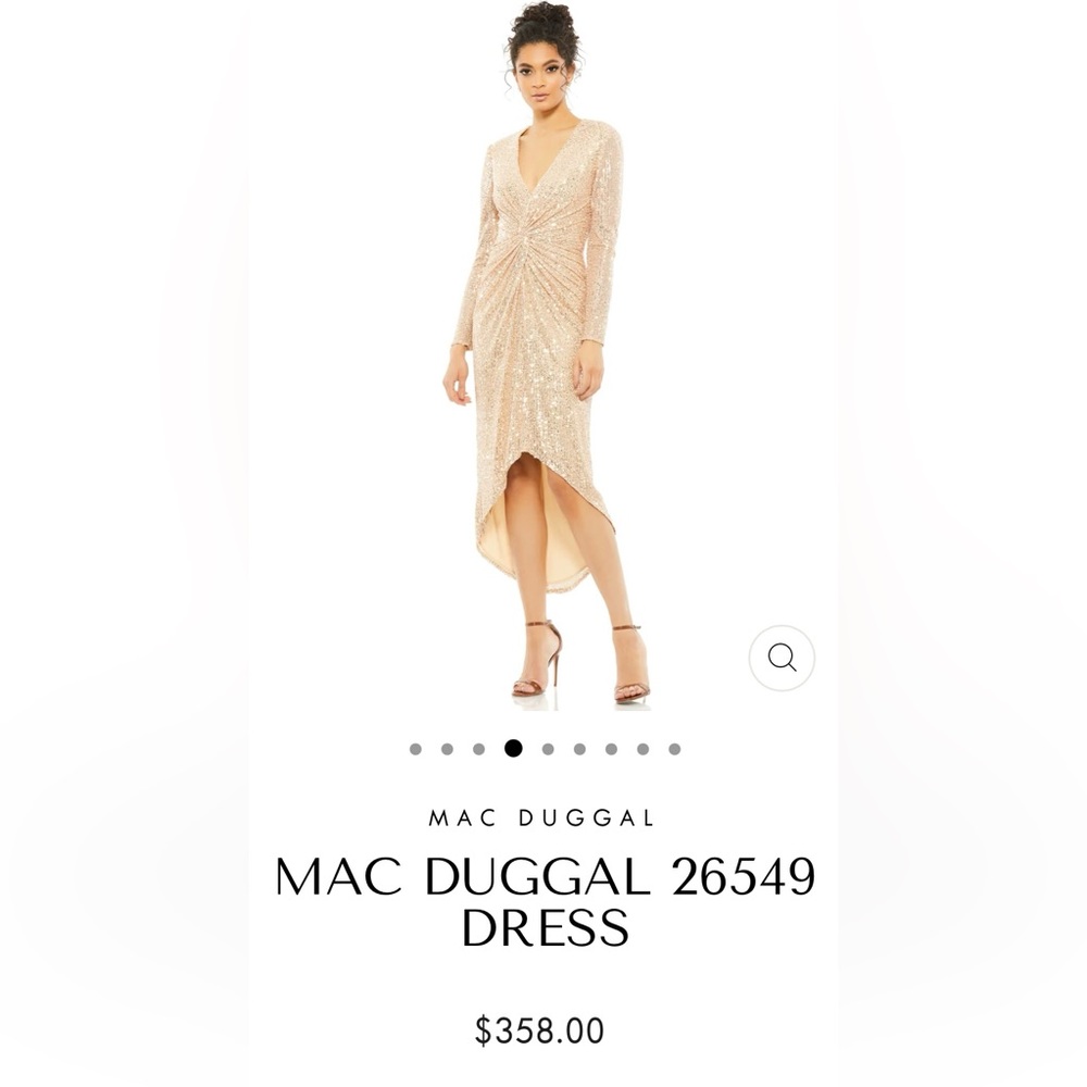 NWOT Mac Duggal Sequins Gown Dress Rose Gold Color Size 10 - Picture 5 of 11
